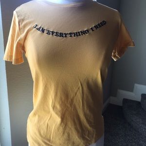F21 mustard tee